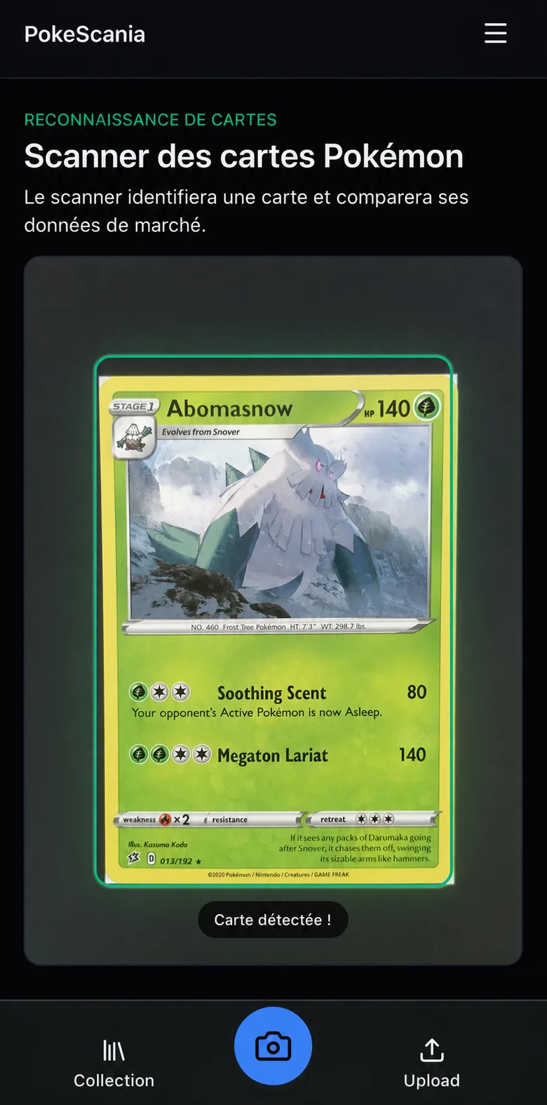 Scanner une carte Pokémon avec la caméra d’un téléphone